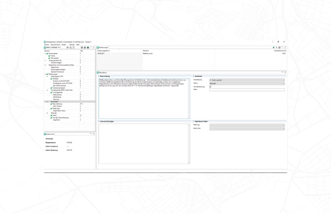Benutzeroberflächevon K3-Umwelt zur Erfassung, Verwaltung und Dokumentation von Biotopdaten in einem GIS-System